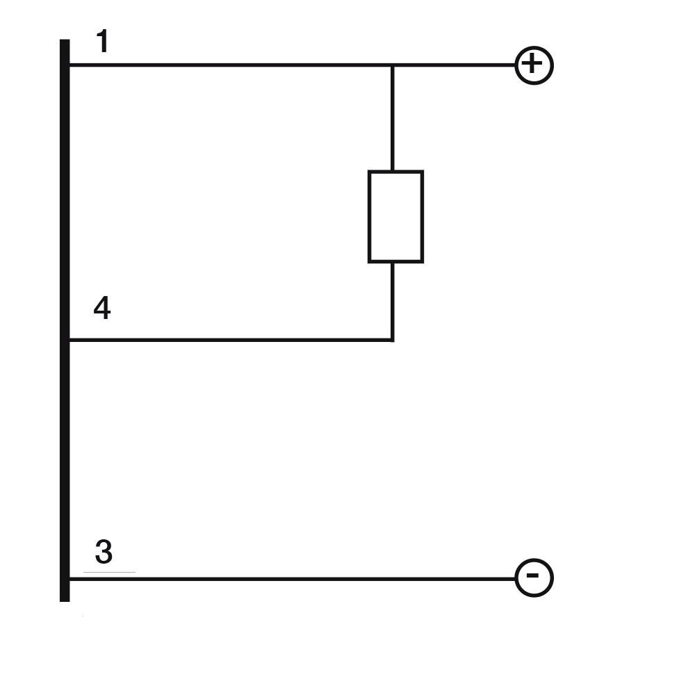 Sensor Indutivo AM1/AN-1H Datasensing M12 Faceado Sn 2mm NPN NO Conector M12 - diagrama de ligação elétrica